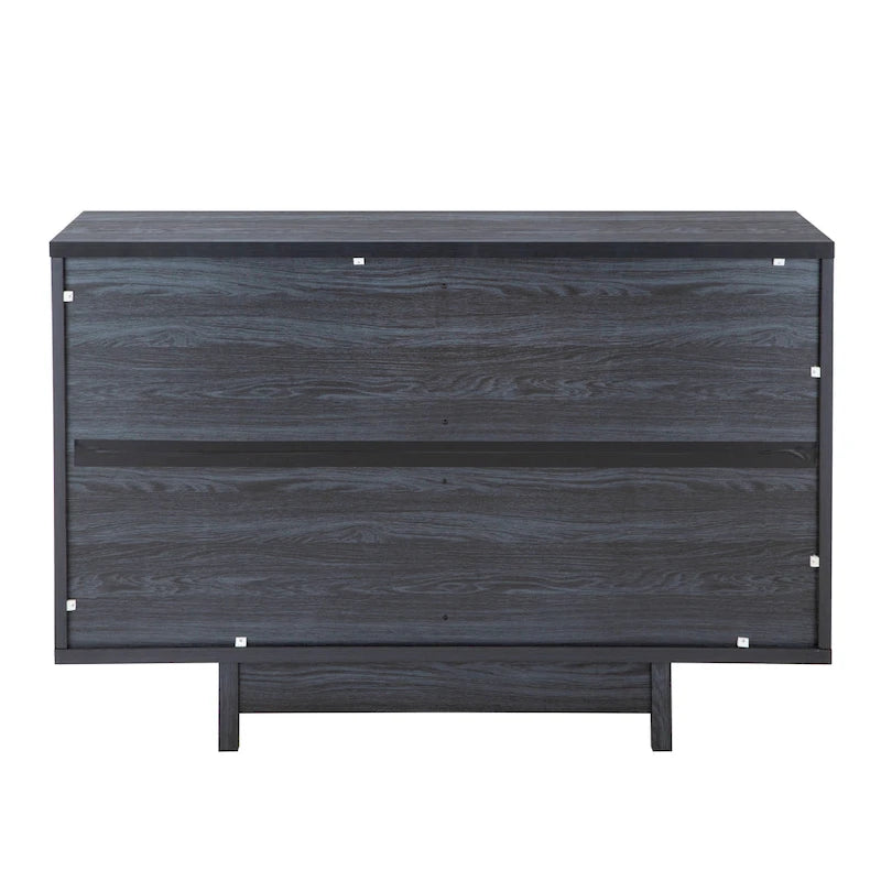 Beige Oak / Dark Grey / Distressed Grey Sideboard Cabinet with 2 Doors, Single, Freestanding