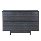 Beige Oak / Dark Grey / Distressed Grey Sideboard Cabinet with 2 Doors, Single, Freestanding