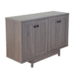 Beige Oak / Dark Grey / Distressed Grey Sideboard Cabinet with 2 Doors, Single, Freestanding