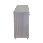 Beige Oak / Dark Grey / Distressed Grey Sideboard Cabinet with 2 Doors, Single, Freestanding