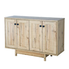 Beige Oak / Dark Grey / Distressed Grey Sideboard Cabinet with 2 Doors, Single, Freestanding