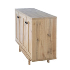 Beige Oak / Dark Grey / Distressed Grey Sideboard Cabinet with 2 Doors, Single, Freestanding
