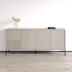 Teak/Cashmere/Black Modern Matte Sideboard, 74.8"W