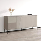 Teak/Cashmere/Black Modern Matte Sideboard, 74.8"W