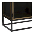 Black Gunmetal & Brass 2-Door Glass Sideboard, 36"D