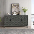 Antique Dark Grey/Green 4-Door Vintage Storage Cabinet