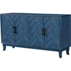 Antique Dark Grey/Green 4-Door Vintage Storage Cabinet