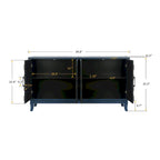 Antique Dark Grey/Green 4-Door Vintage Storage Cabinet