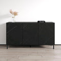 Black / White Modern Sideboard with Matte Finish, Single, Freestanding