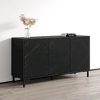 Black / White Modern Sideboard with Matte Finish, Single, Freestanding