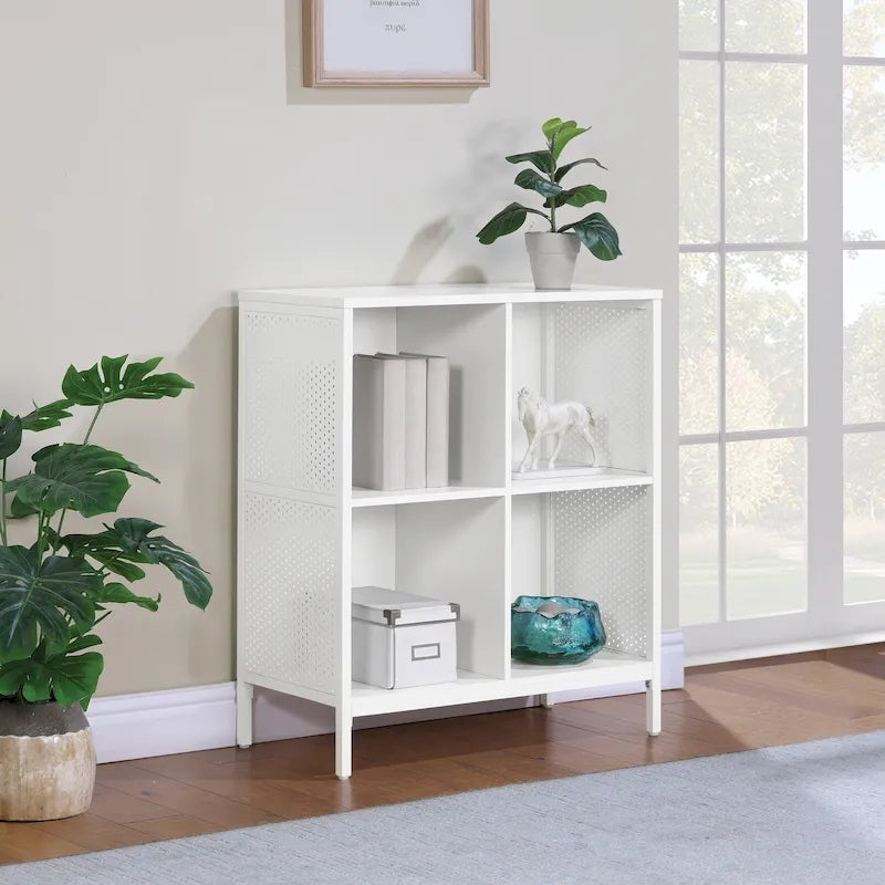 Ozark Ash/White/River Oak 4-Cube Storage Bookcase