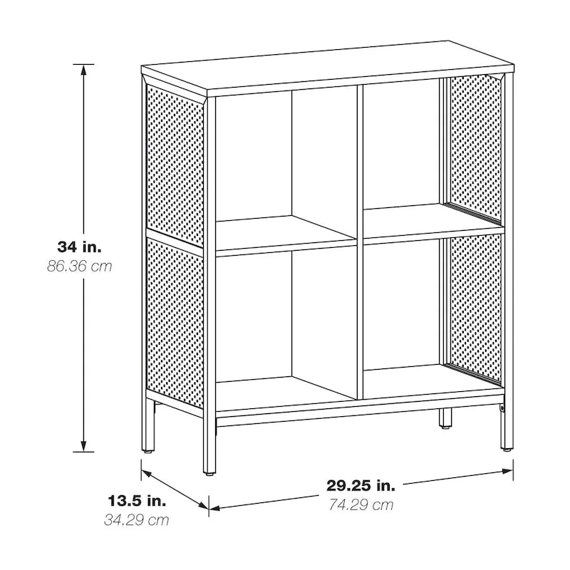 Ozark Ash/White/River Oak 4-Cube Storage Bookcase