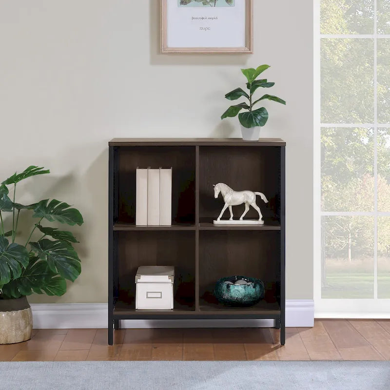 Ozark Ash/White/River Oak 4-Cube Storage Bookcase