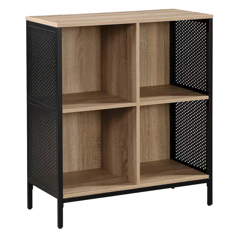 Ozark Ash/White/River Oak 4-Cube Storage Bookcase