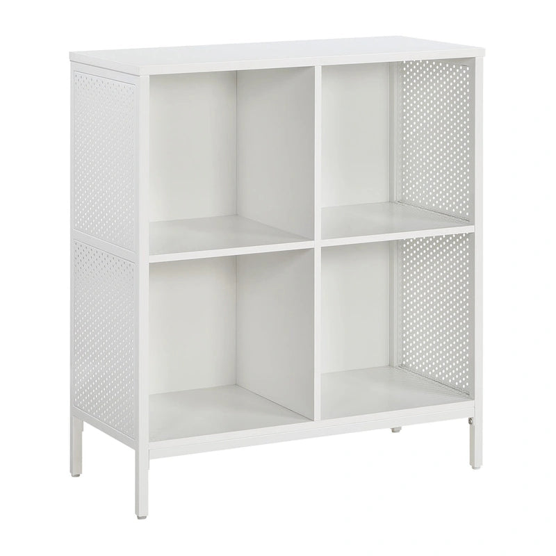 Ozark Ash/White/River Oak 4-Cube Storage Bookcase