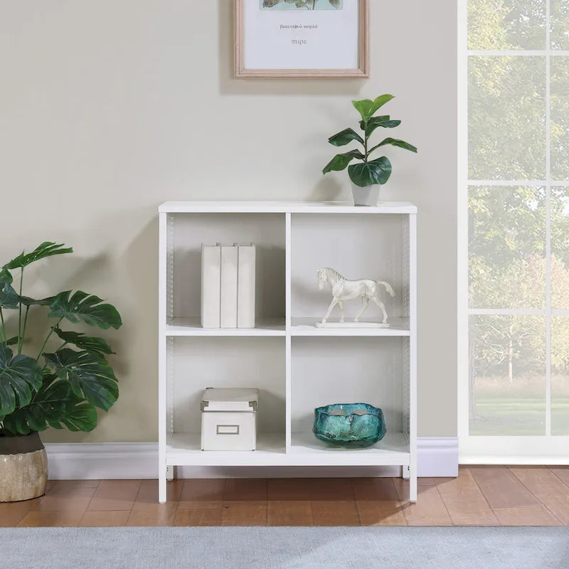 Ozark Ash/White/River Oak 4-Cube Storage Bookcase