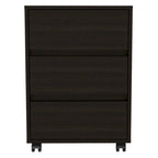 White / Light Grey / Black 3-Drawer Filing Cabinet with Wheels and Lock, Single