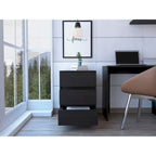 White / Light Grey / Black 3-Drawer Filing Cabinet with Wheels and Lock, Single