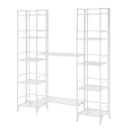 Black / White 5-Tier Folding Metal Shelving Unit with 2 Extension Shelves, Single