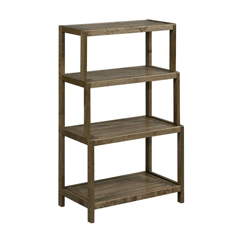 Blonde/Chestnut/Espresso/Graphite/Merlot/White 4-Tier Stepback Bookcase