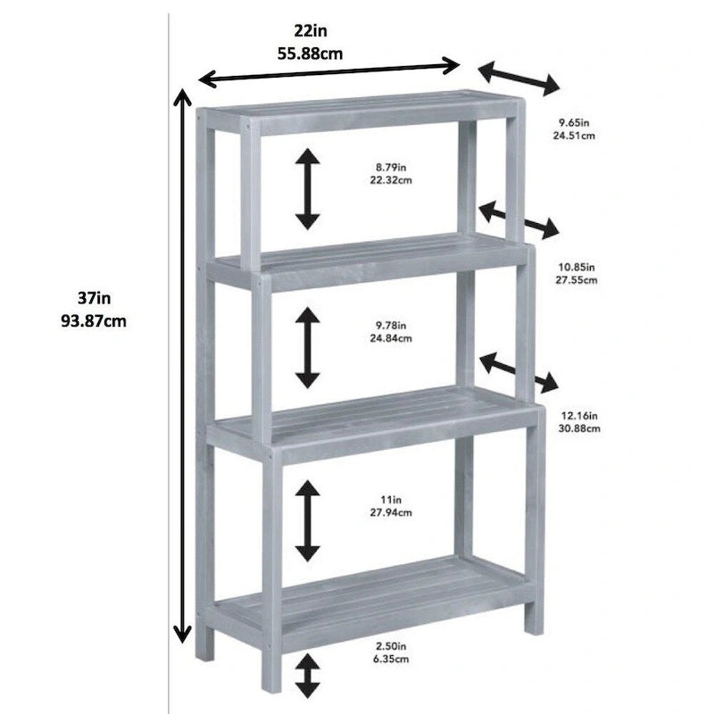 Blonde/Chestnut/Espresso/Graphite/Merlot/White 4-Tier Stepback Bookcase