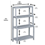 Blonde/Chestnut/Espresso/Graphite/Merlot/White 4-Tier Stepback Bookcase