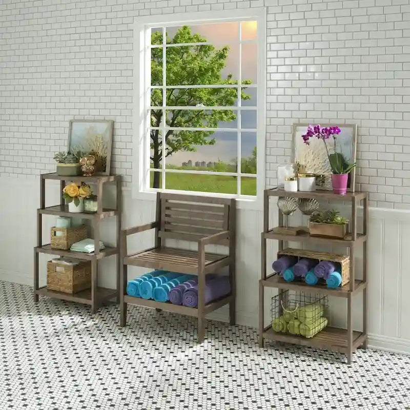 Blonde/Chestnut/Espresso/Graphite/Merlot/White 4-Tier Stepback Bookcase