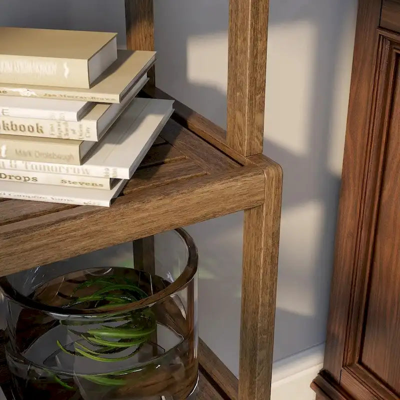 Blonde/Chestnut/Espresso/Graphite/Merlot/White 4-Tier Stepback Bookcase