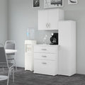 White / Platinum Gray / Storm Gray 3-Piece Modular Storage Set with Floor and Wall Cabinets