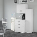 White / Platinum Gray / Storm Gray 3-Piece Modular Storage Set with Floor and Wall Cabinets