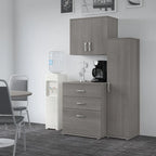 White / Platinum Gray / Storm Gray 3-Piece Modular Storage Set with Floor and Wall Cabinets