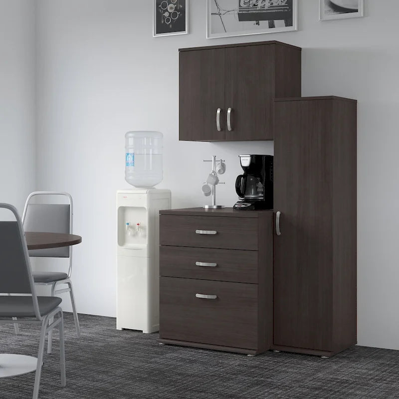 White / Platinum Gray / Storm Gray 3-Piece Modular Storage Set with Floor and Wall Cabinets