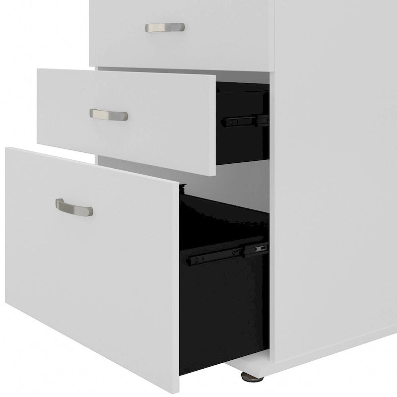 White / Platinum Gray / Storm Gray 3-Piece Modular Storage Set with Floor and Wall Cabinets