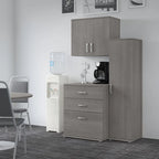 White / Platinum Gray / Storm Gray 3-Piece Modular Storage Set with Floor and Wall Cabinets