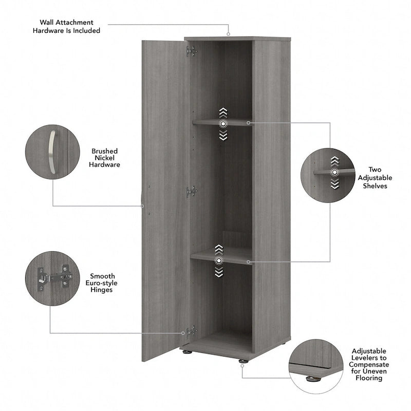 White / Platinum Gray / Storm Gray 3-Piece Modular Storage Set with Floor and Wall Cabinets