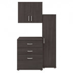 White / Platinum Gray / Storm Gray 3-Piece Modular Storage Set with Floor and Wall Cabinets