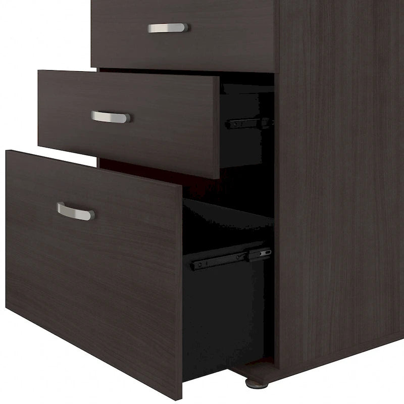 White / Platinum Gray / Storm Gray 3-Piece Modular Storage Set with Floor and Wall Cabinets
