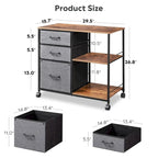 3 Drawer Mobile File Cabinet, Rolling Printer Stand with Open Storage Shelf, Fabric Lateral Filing Cabinet fits A4 or Letter