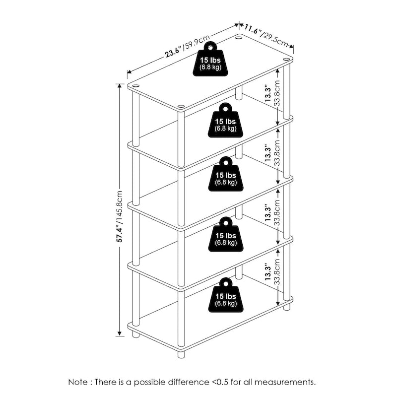 Multi-Color 5-Tier Display Rack Shelf, 14 Color Options