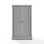 White Coastal Style Accent Cabinet with Beadboard Doors and Adjustable Shelves, Single