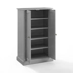 White Coastal Style Accent Cabinet with Beadboard Doors and Adjustable Shelves, Single