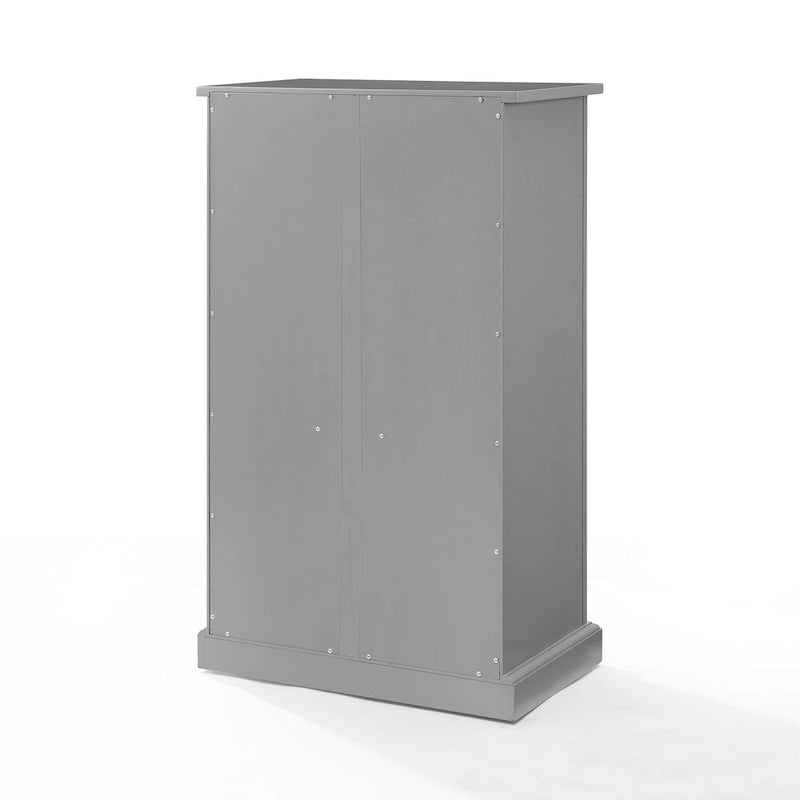 White Coastal Style Accent Cabinet with Beadboard Doors and Adjustable Shelves, Single