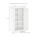 White Coastal Style Accent Cabinet with Beadboard Doors and Adjustable Shelves, Single