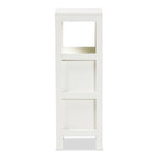 White Farmhouse 2-Drawer Storage Cabinet with Open Shelf, Single, Freestanding