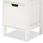 White Farmhouse 2-Drawer Storage Cabinet with Open Shelf, Single, Freestanding