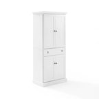 White Traditional Kitchen Pantry Cabinet with Drawer and Adjustable Shelves, Single