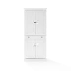 White Traditional Kitchen Pantry Cabinet with Drawer and Adjustable Shelves, Single