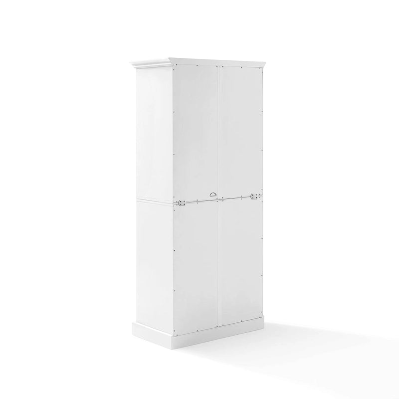 White Traditional Kitchen Pantry Cabinet with Drawer and Adjustable Shelves, Single
