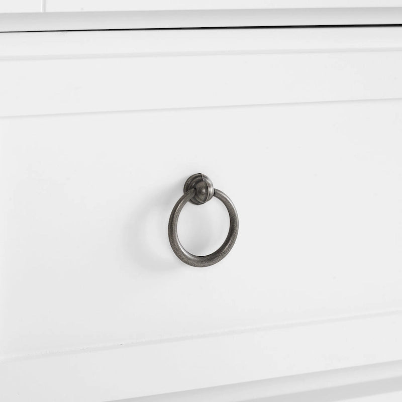 White Traditional Kitchen Pantry Cabinet with Drawer and Adjustable Shelves, Single