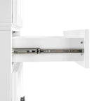 White Traditional Kitchen Pantry Cabinet with Drawer and Adjustable Shelves, Single